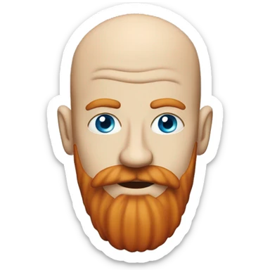 Emoji weed smoker with bald head , blue eyes and red beard sticker