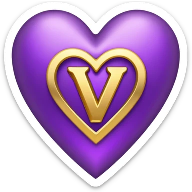 The golden Letter “y” inside a Purple Heart sticker