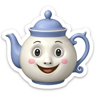 A character from the fairy tale Beauty and the Beast: Mrs. Potts, the lady who was turned into a teapot and retains the teapot's original form. sticker