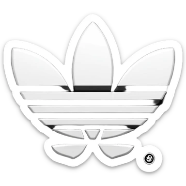 Adidas white stripes on black emoji sticker