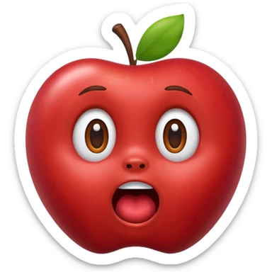 Labubu character as an emoji, surprised expression, apple style sticker