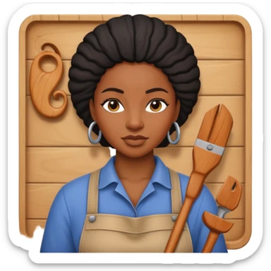 Wood Carving Craftsman black woman sticker