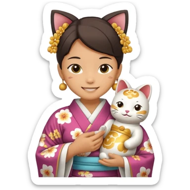 chat japonais, manekineku sticker