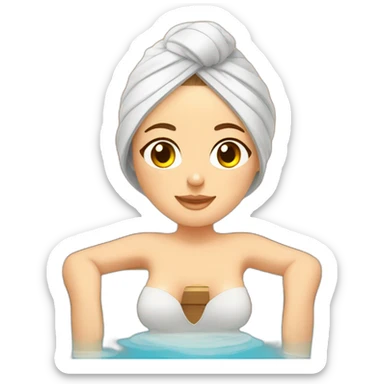 white girl with spa mask relaxing in sauna sticker