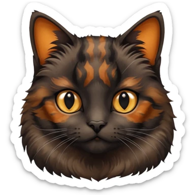 mostly black tortoiseshell cat sticker