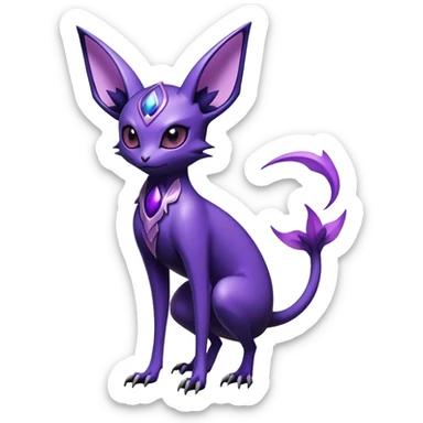 Shiny Exotic Badass Mysterious Gothic Noibat-Espeon-Pokémon-Fakémon-hybrid-creature (full body) sticker