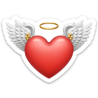 Heart with angel wings sticker