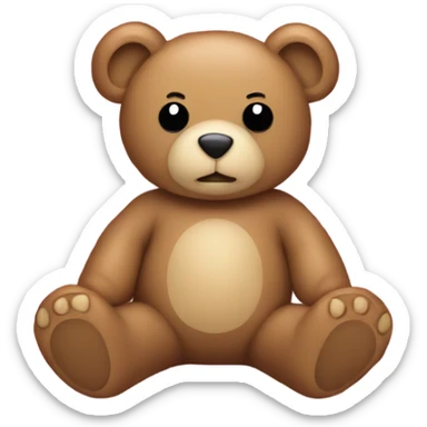 Teddy bear on picnic blanket  sticker