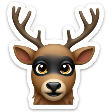 christmas deer with a black face sticker