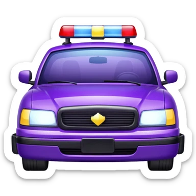 glitter purple police car light sticker