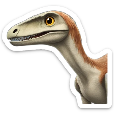A feathered velociraptor sticker