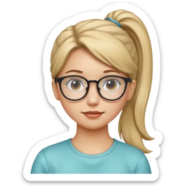 Ponytail Girl with Glasses sticker