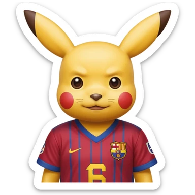 Picachu barcelona fc sticker