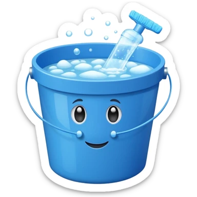 Bucket and cleaning product sticker
