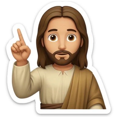 jesus pointing in front of him sticker