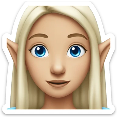 Elf ear girl with blue eyes  sticker