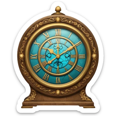 Whispering Clock old and creepy looking  sticker