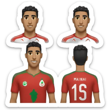 Hakimi avec le maillot du maroc sticker