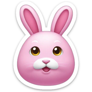 Pink rabbit anime sticker