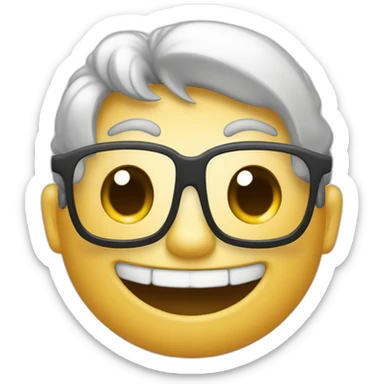 a goofy nerd, buck tooth teeth sticker