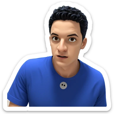 young man in blue shirt sticker