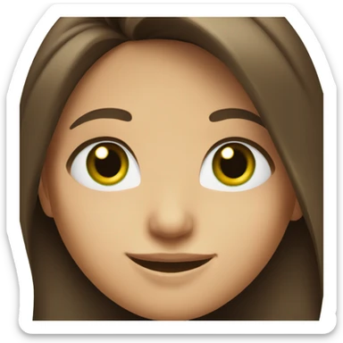 brunette with long hair and green eyes smiles sweetly sticker