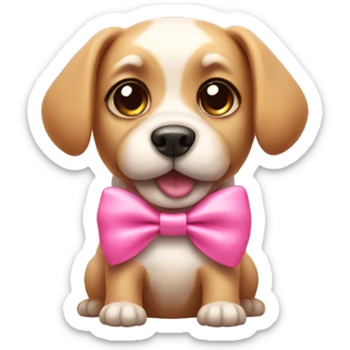 Cute dog with a pink bow  sticker