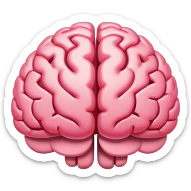 A ** pink human brain** with a energy energy beam of thought around it s... radiating loving thoughts while it rewires itself hearts  sticker