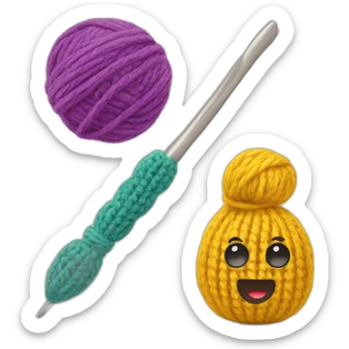 crochet hook and yarn sticker