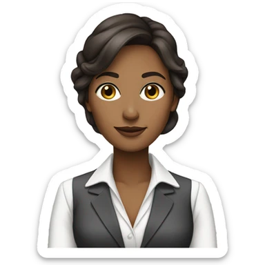 Femme d'affaires, brune avec la peau blanche sticker