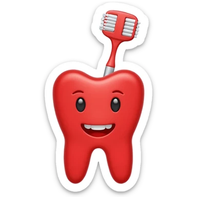 cepillo de dientes rojo sticker
