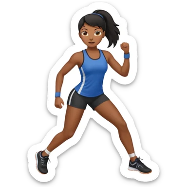 Femme noire avec cheveux noir et qui fait du sport sticker