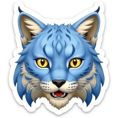 Tête de lynx : très féroce et bleu  sticker