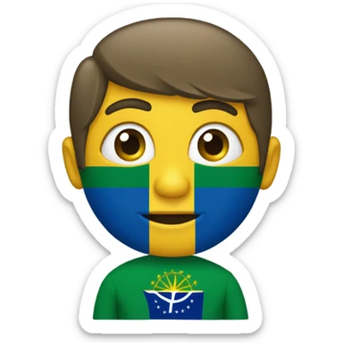 un mono acostado en una bandera de brasil sticker