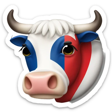 Czech flag with cow sticker