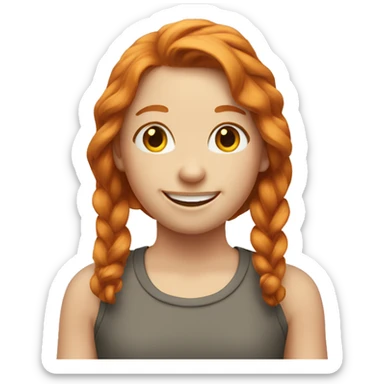 a ginger girl smiling like her life depends on it sticker