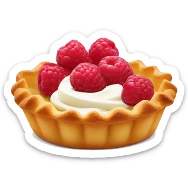 tartlet with cream and raspberries sticker