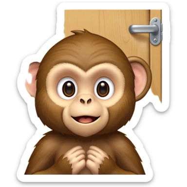monkey knocking on door sticker