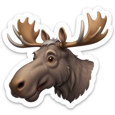 Create a slack emoji of a very old moose sticker