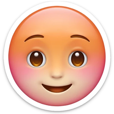 minimalist illustration of a warm glowing emoji face representing anonymous emotional connection. soft orange-pink gradient, gentle smile, organic round form, light diffusion, sense of warmth and intimacy, subtle glow around the edges, smooth and friendly aesthetic. sticker