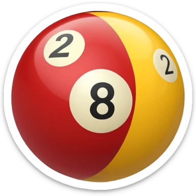2 numbered billiard ball  sticker