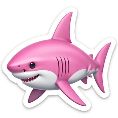 Pink shark with pink bow on its head sticker