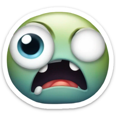 a one eye monster sad and crying sticker