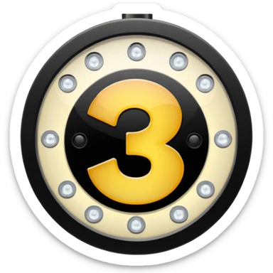 movie number 3 , Bordered with spotlights, shiny round lights sticker