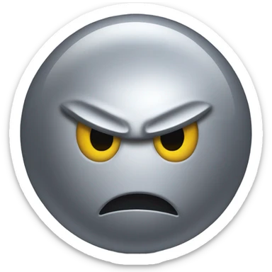 Metal cute mad Kirby Gray ball driving on car wheels with mad eyebrows game sticker