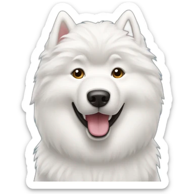 samoyed dog using phone sticker