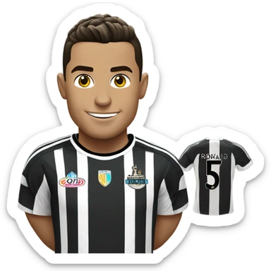 Cristiano Ronaldo wearing 24/25 Newcastle united home kit sticker