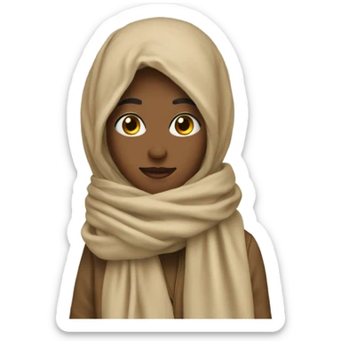 Beige scarf sticker