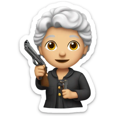 Una abuela con pistola sticker