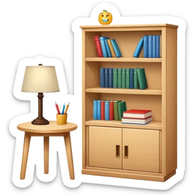 a small light wooden table bookshelf storage sticker
